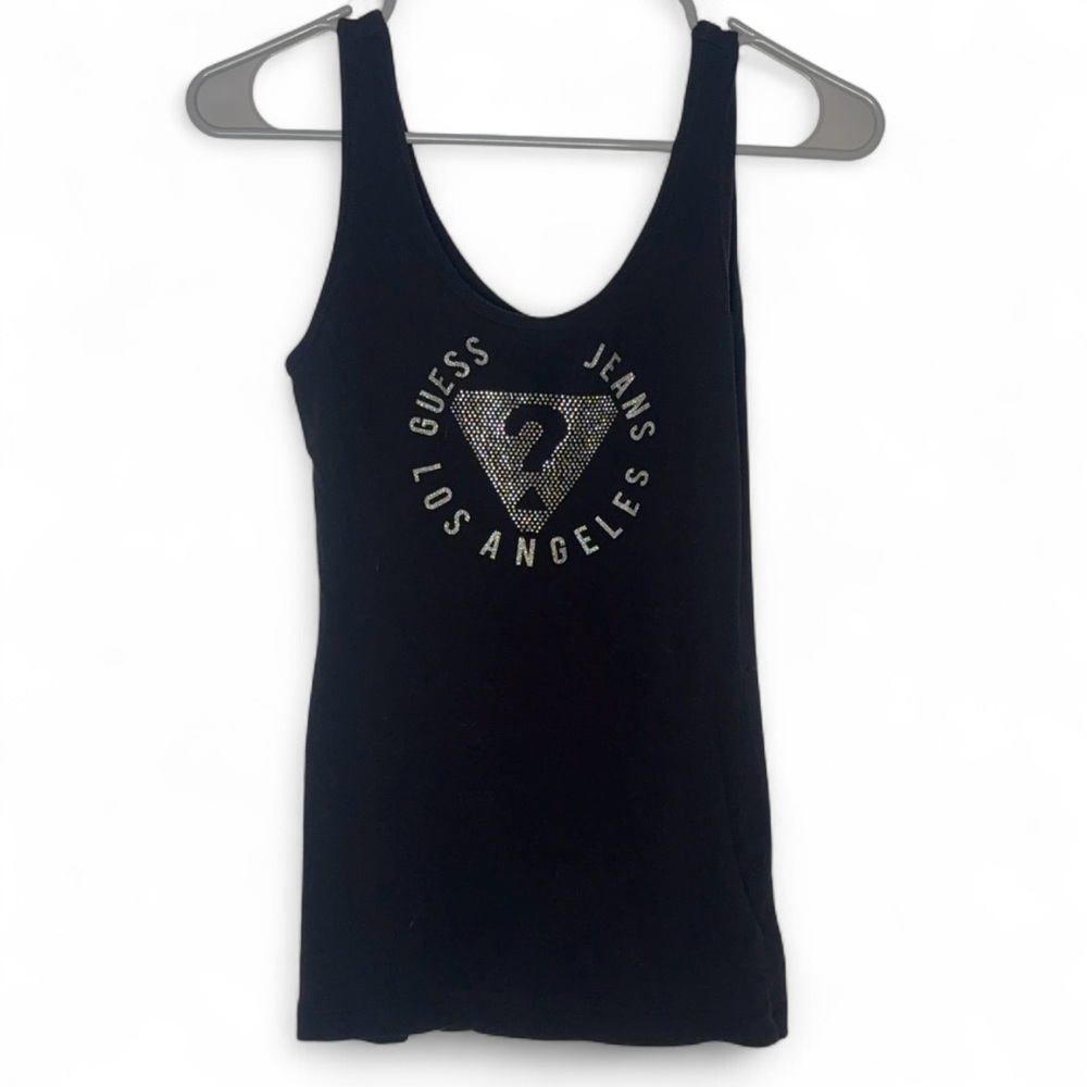 Guess Bedazzled Black Tank